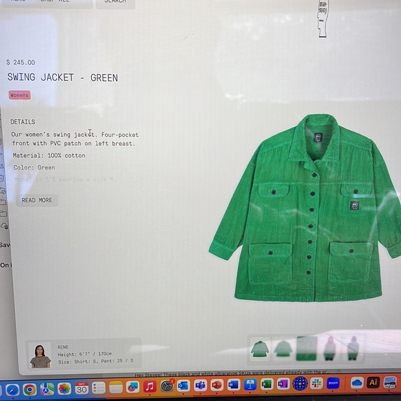 Brain Dead Swing Jacket in Corduroy - Nearly New - Picture 4 of 4